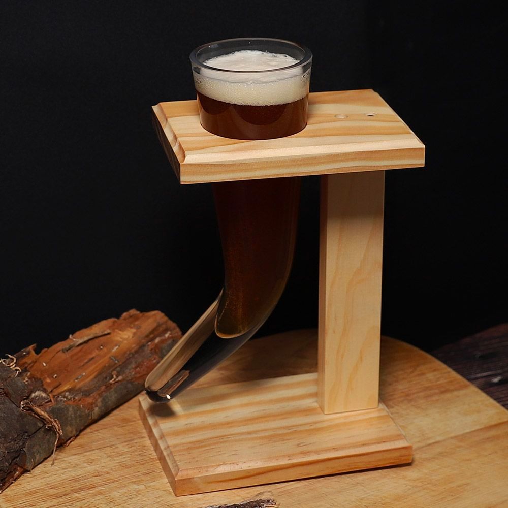 Viking Horn Ölglas med Ställ