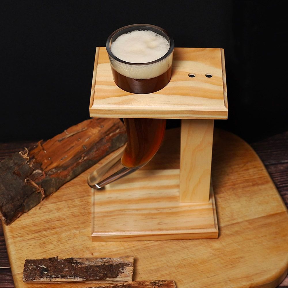 Viking Horn Ölglas med Ställ