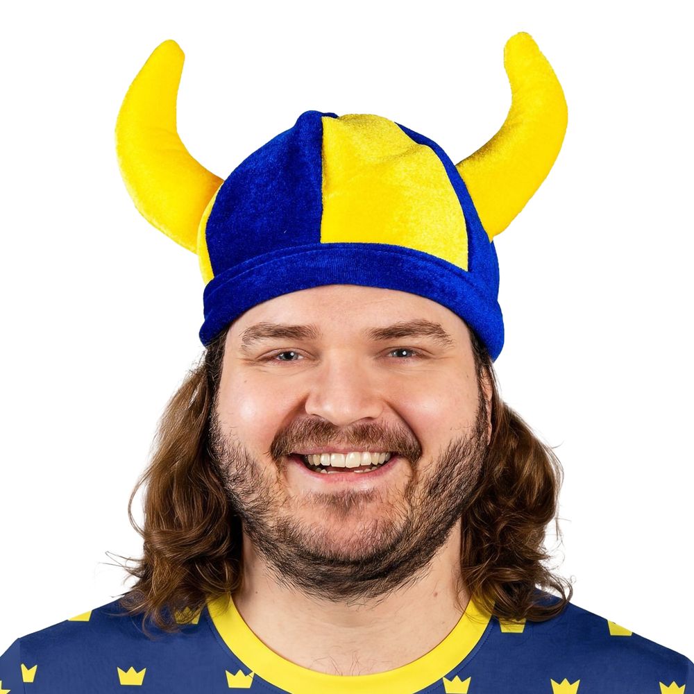 Vikinghjelm Blå/Gul