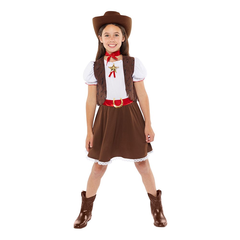 Vilda Västern Cowboygirl Barn Maskeraddräkt