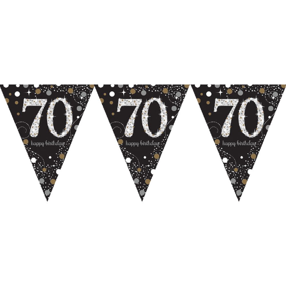 Vimpelgirlang 70 Guld/Silver Glitter
