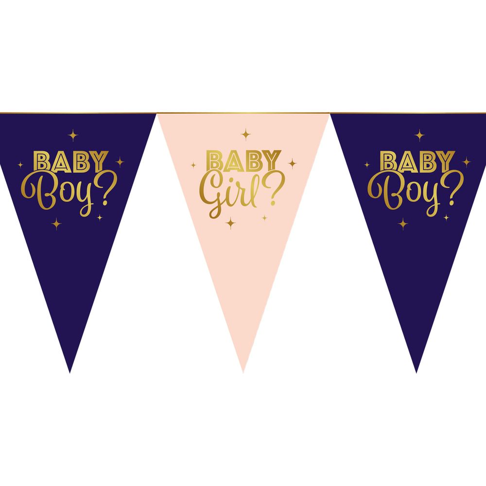 Pahvinen Gender Reveal -viirinauha