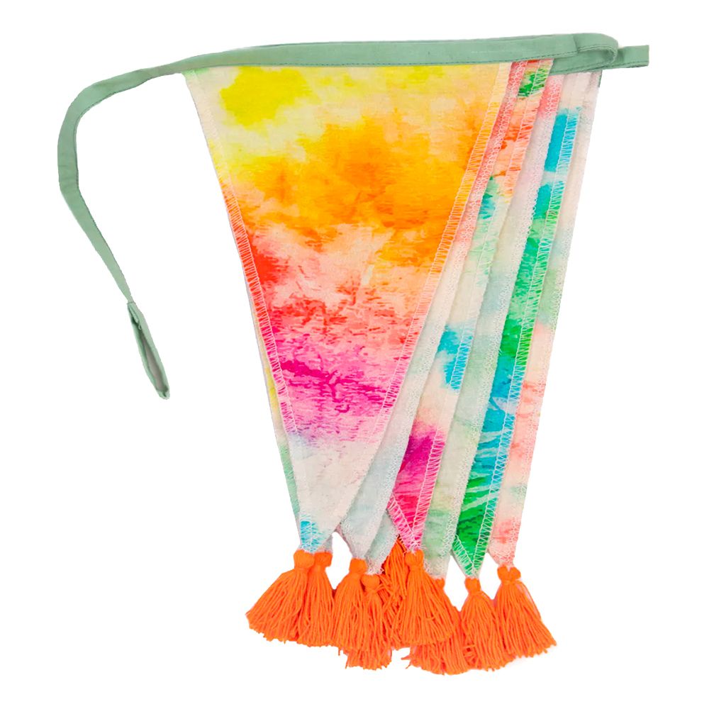 Vimpelgirlang i Tyg Regnbåge Tie Dye