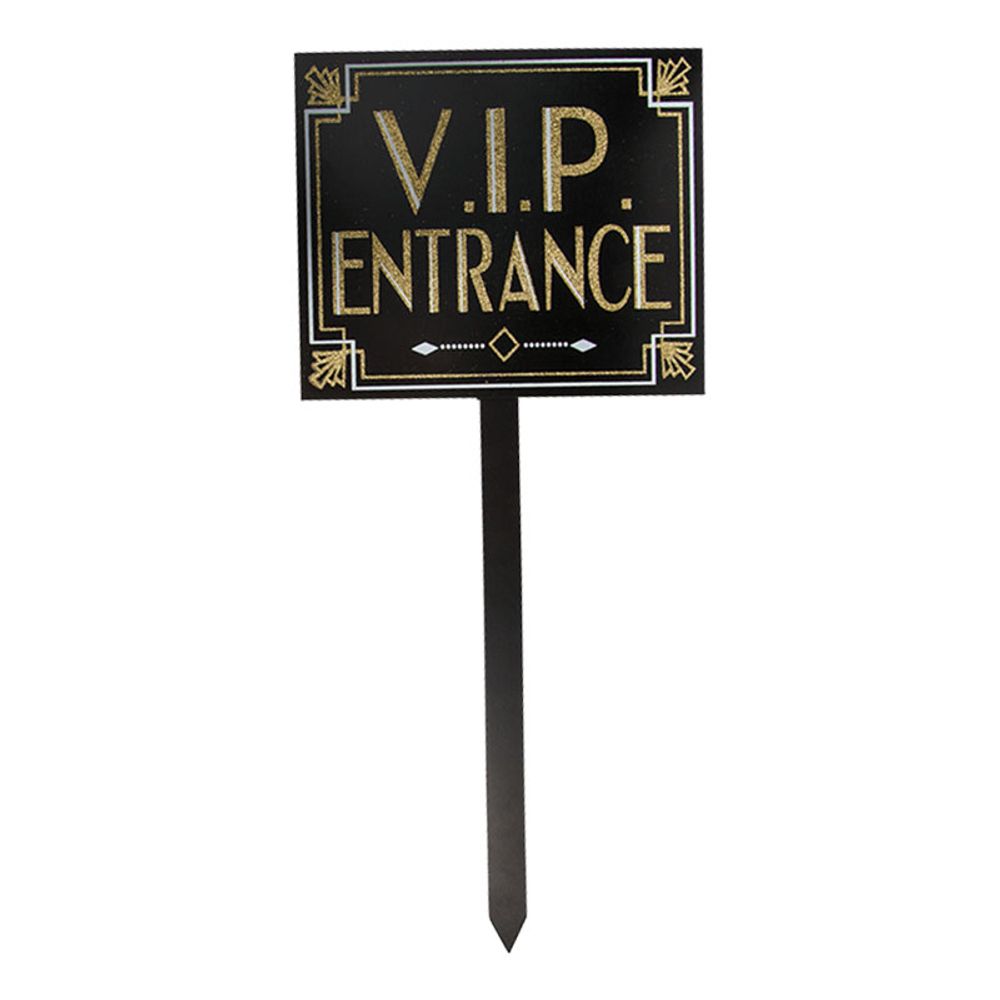 VIP Entrance Glitter Skilt på Pinne