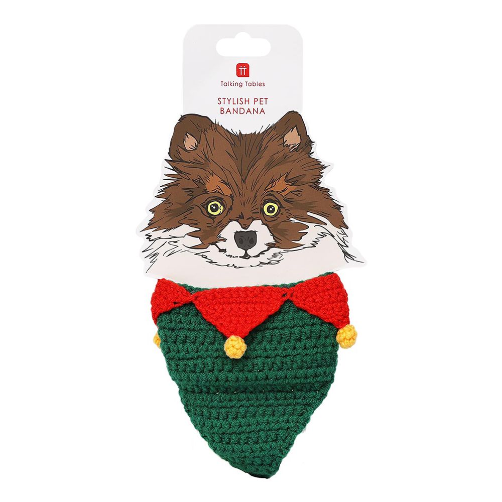 Virkad Julscarf för Hund