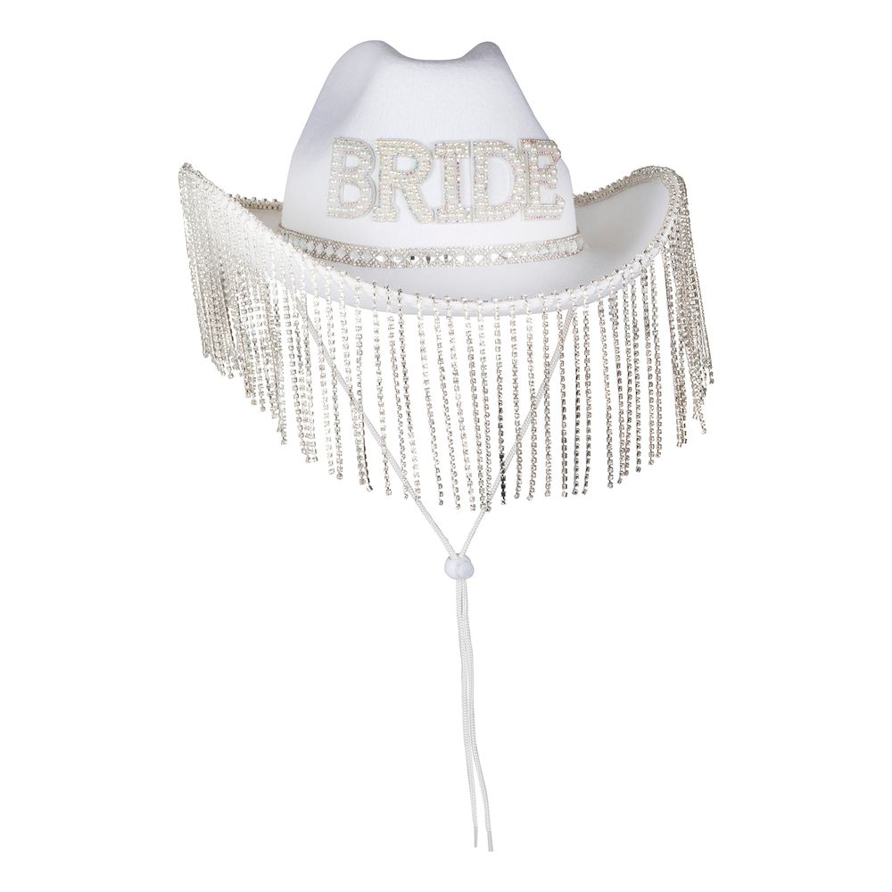 Vit Cowboyhatt Bride med Strass