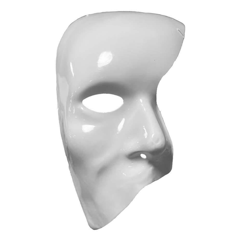 Hvid Phantom Halvmaske