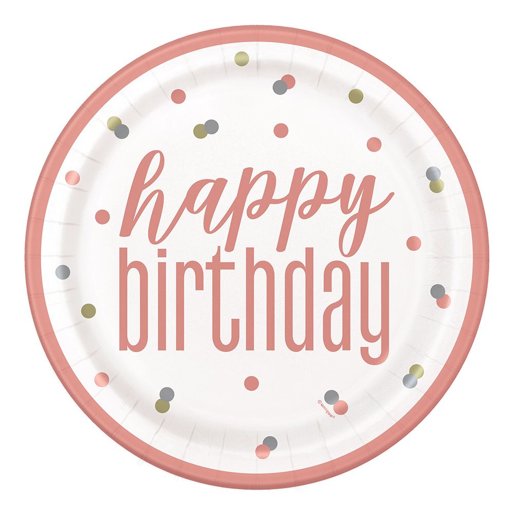 Vita Papperstallrikar Happy Birthday