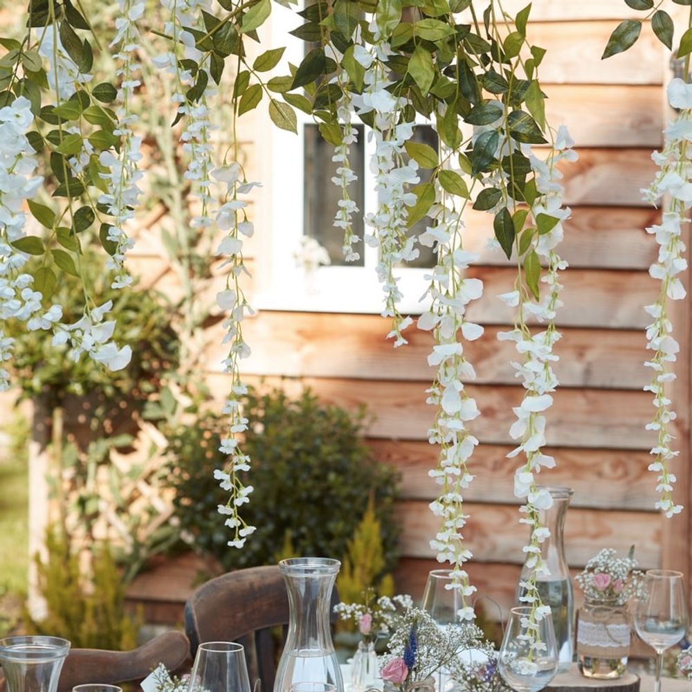 Valkoinen Wisteria Koristekukat