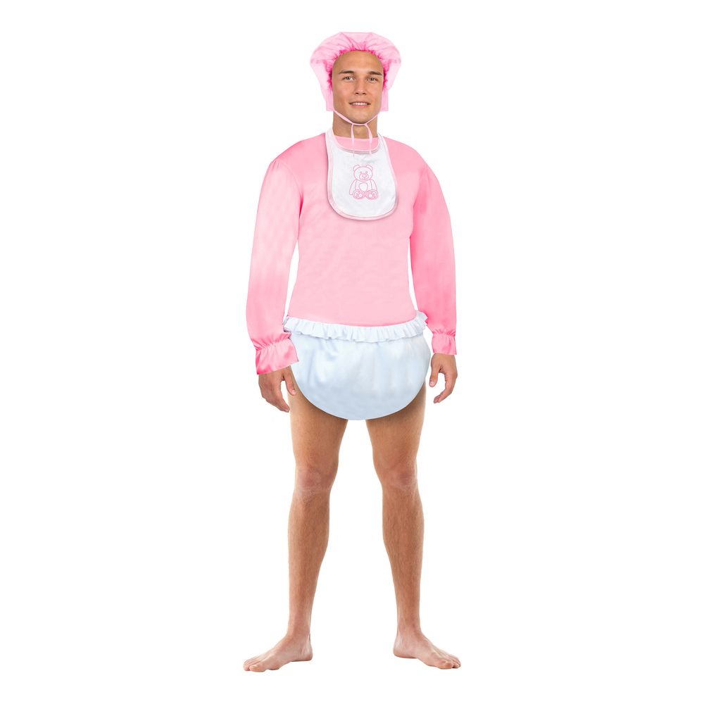 Voksen Baby Lyserød Kostume