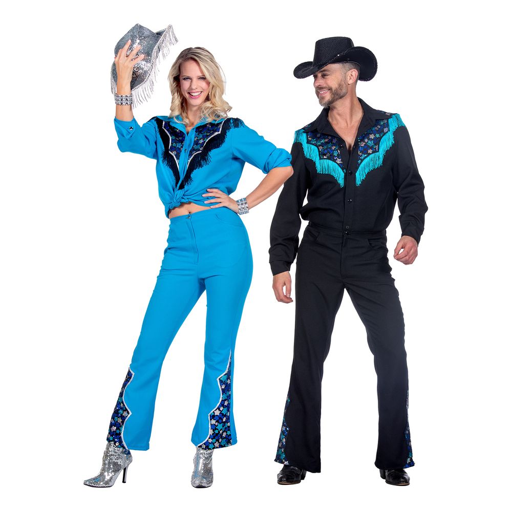 Western Blå Dame Kostume