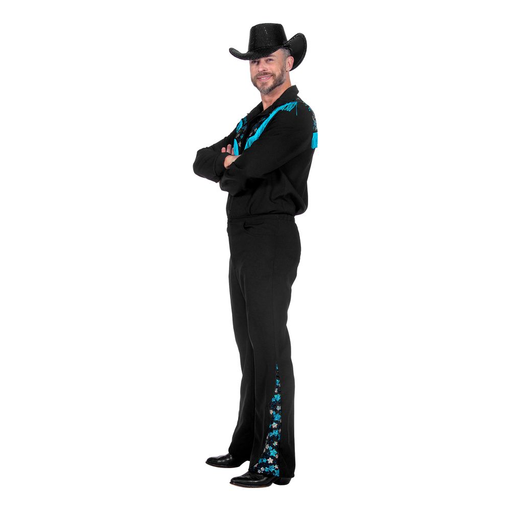 Western Blå Herre Kostume