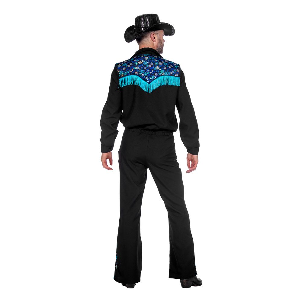 Western Blå Herre Kostume