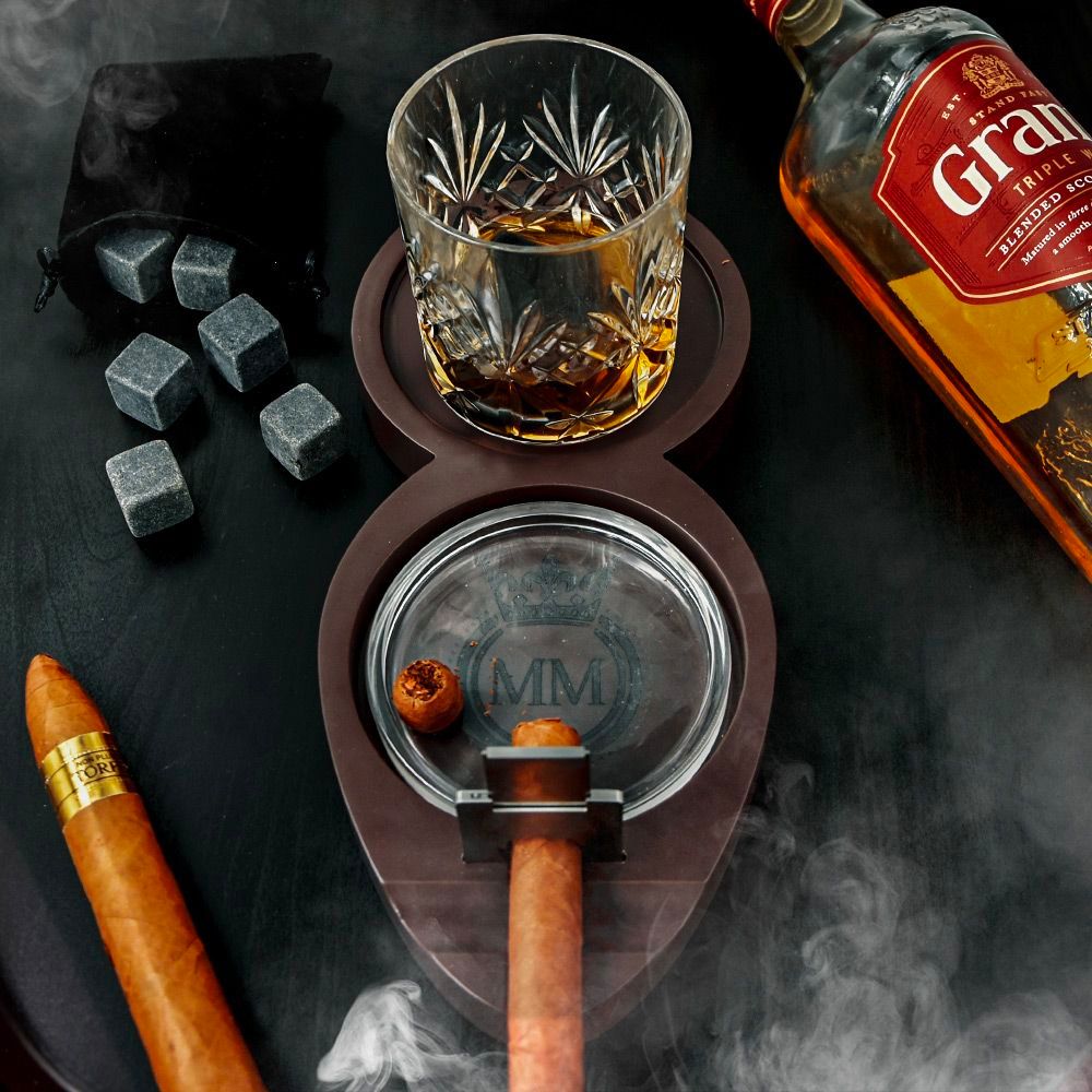 Whiskey & Cigarr Bricka Set