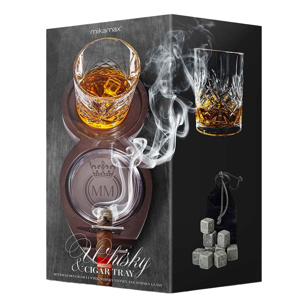Whiskey & Cigarr Bricka Set