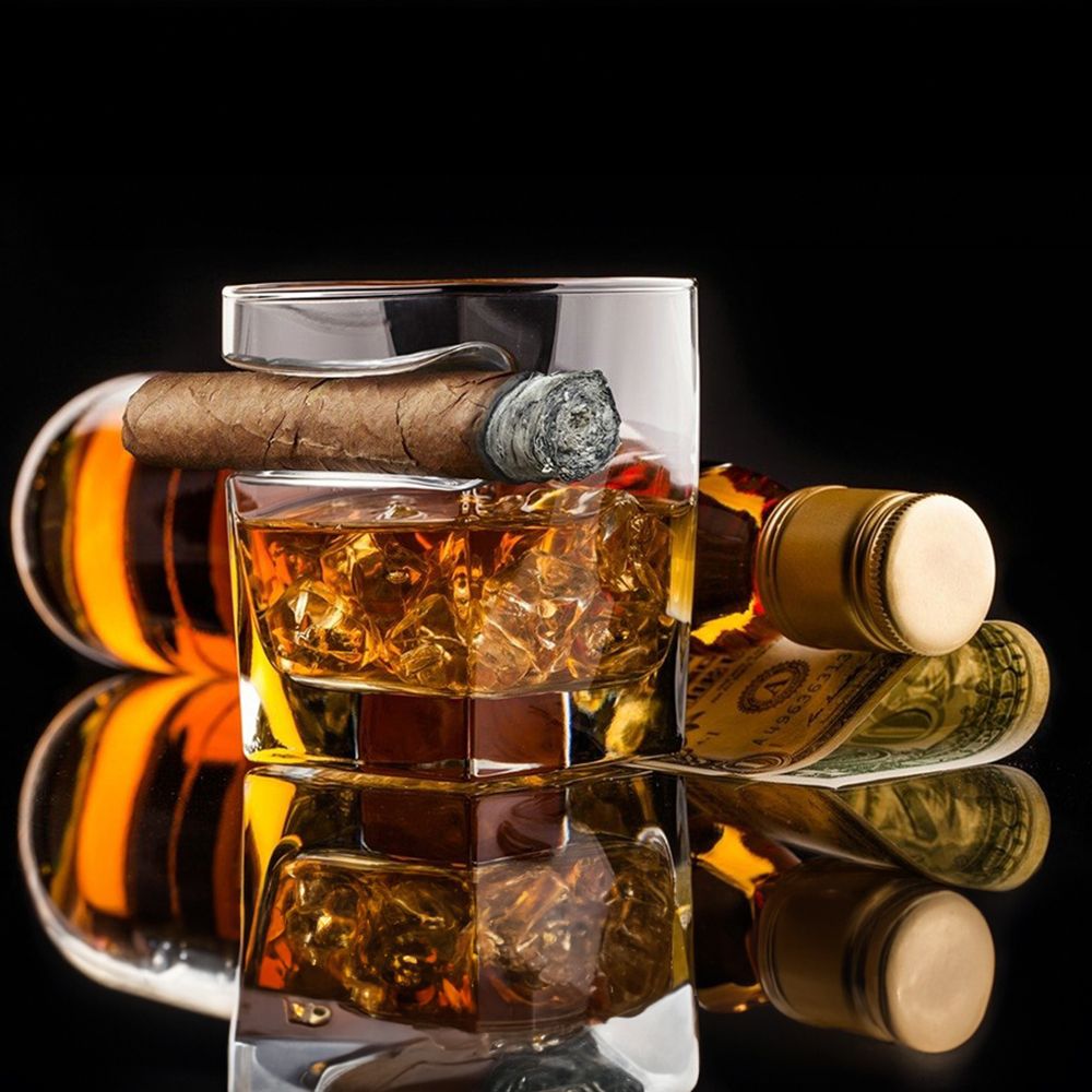 Whiskyglass med Sigarholder