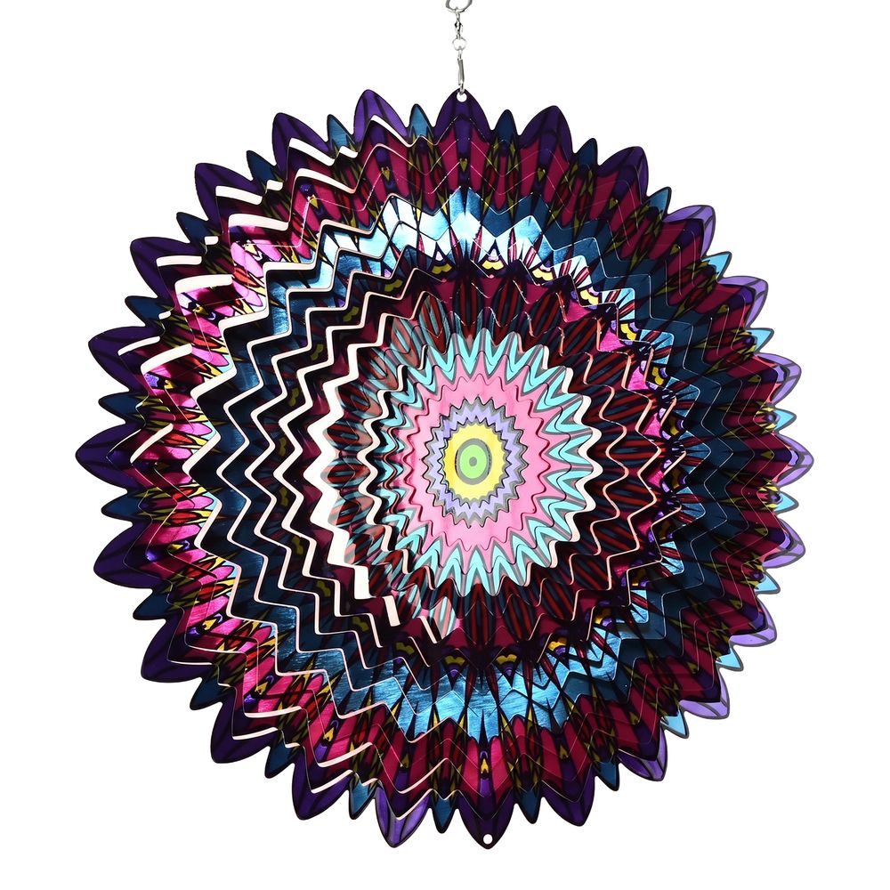 Wind Spinner i Metall Påfågel Rosa
