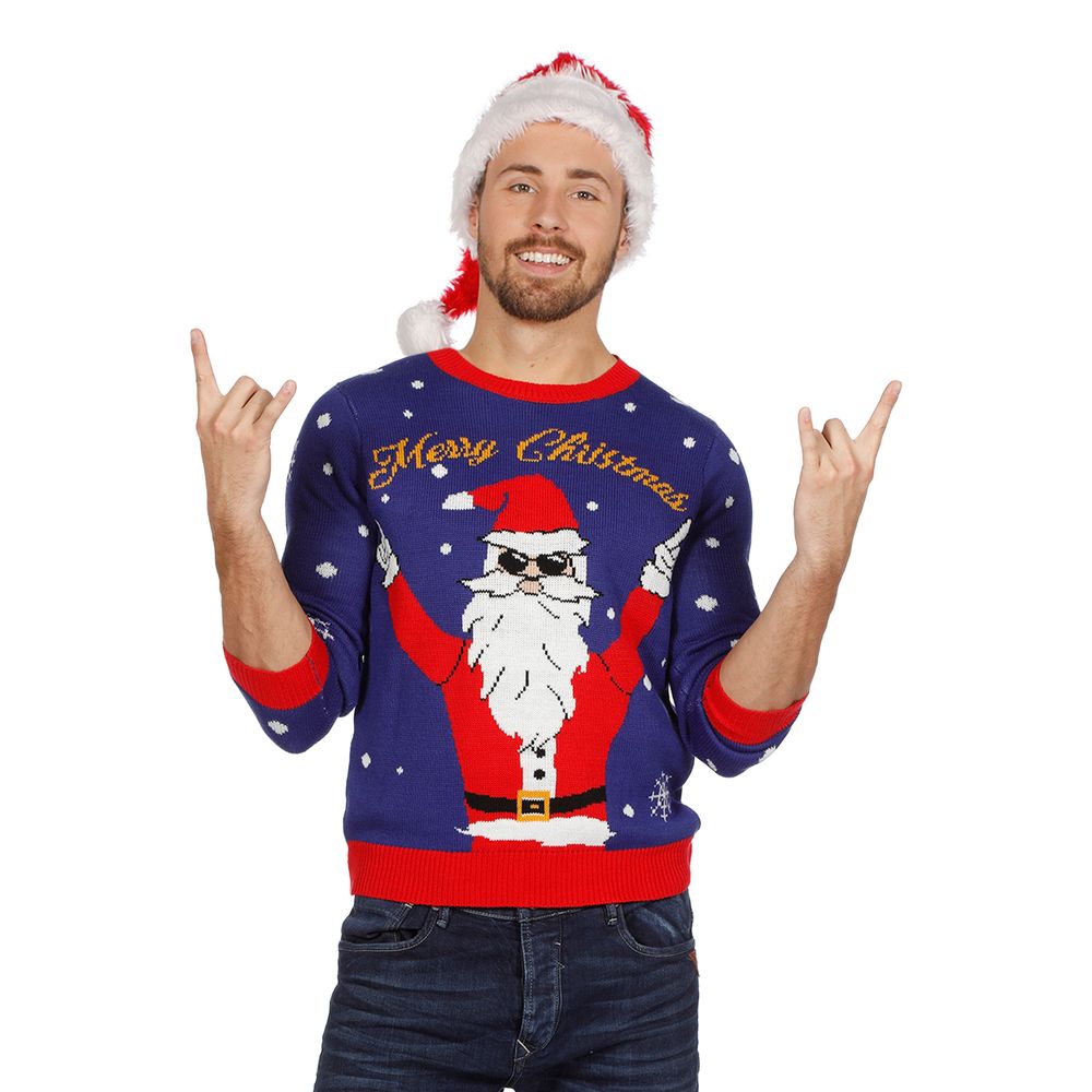 Joulupaita Rocking Santa Merry Christmas