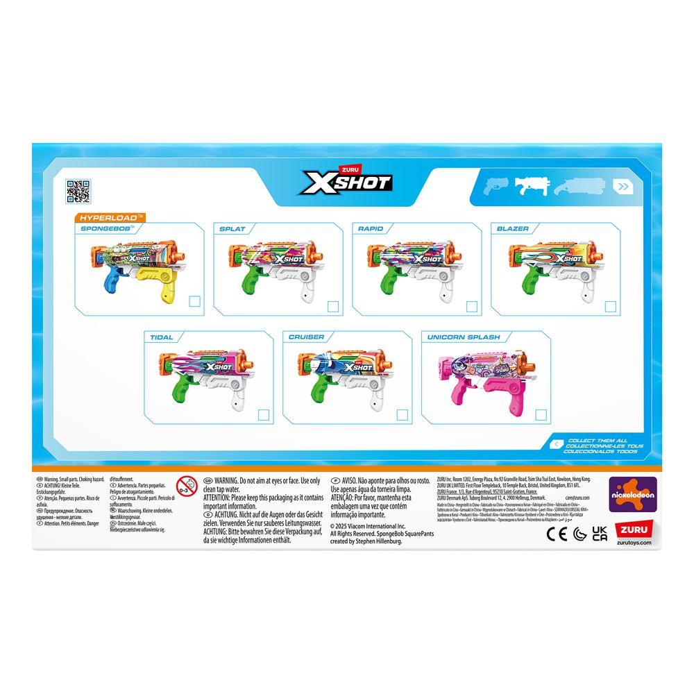 X-Shot Water SpongeBob Hyperload Water Blaster Vandpistol