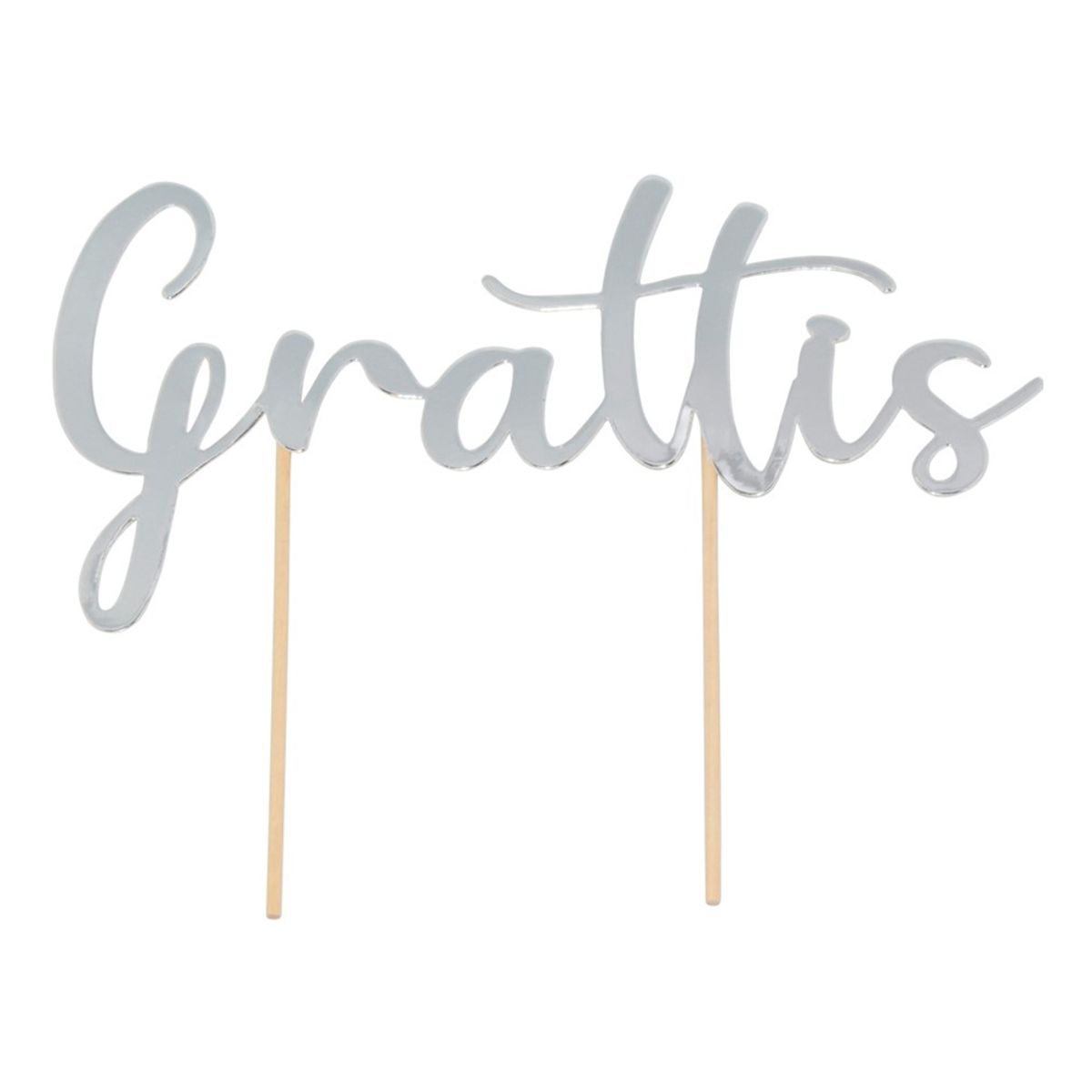 Cake Topper Grattis Silver