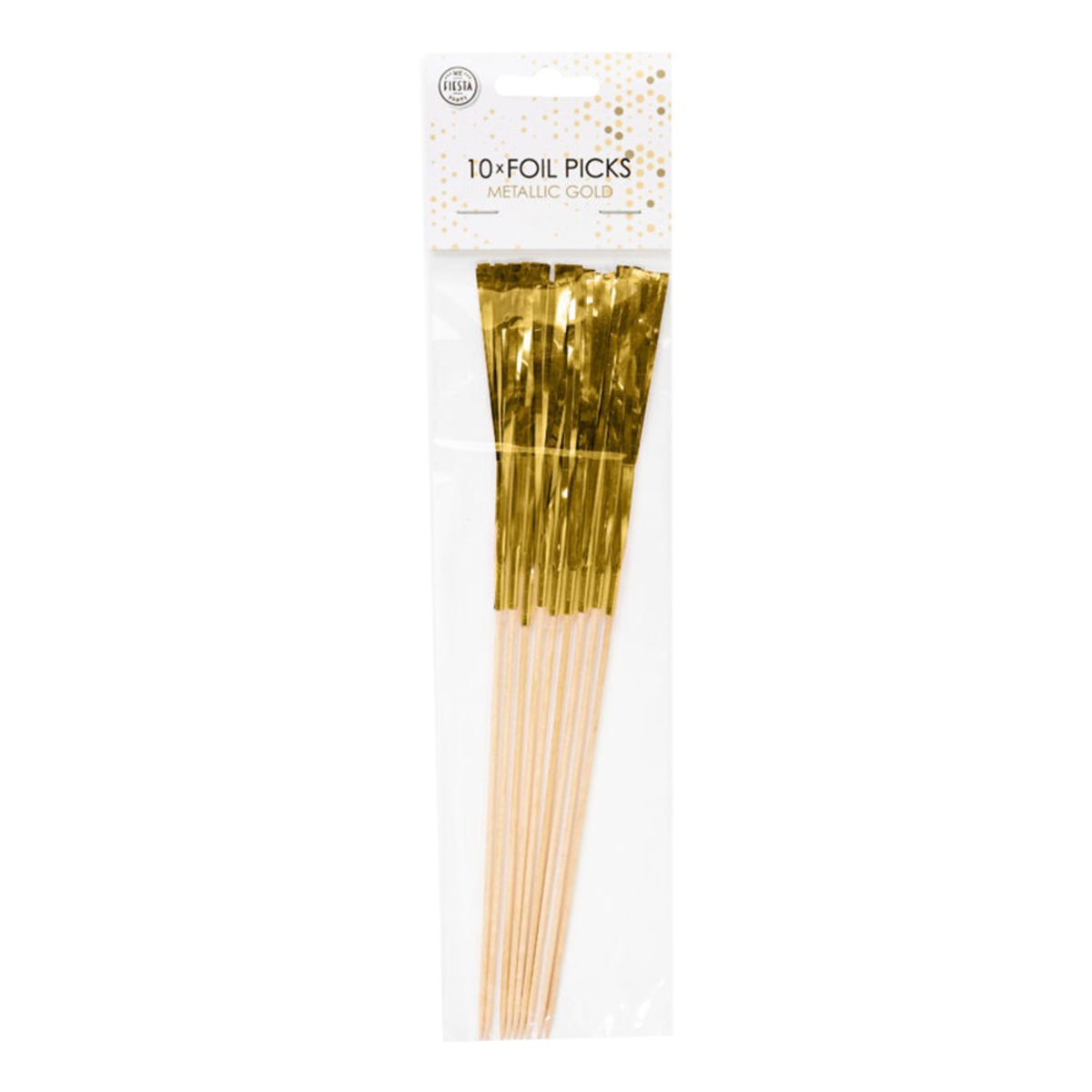 Cocktailpinnar Guld Metallic - 10-pack