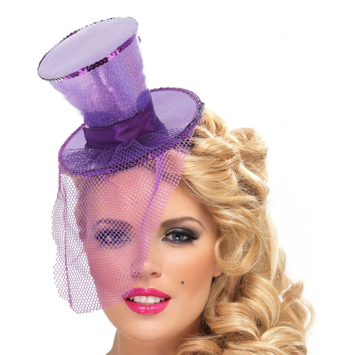 Glittrig Minihatt Lila - One size