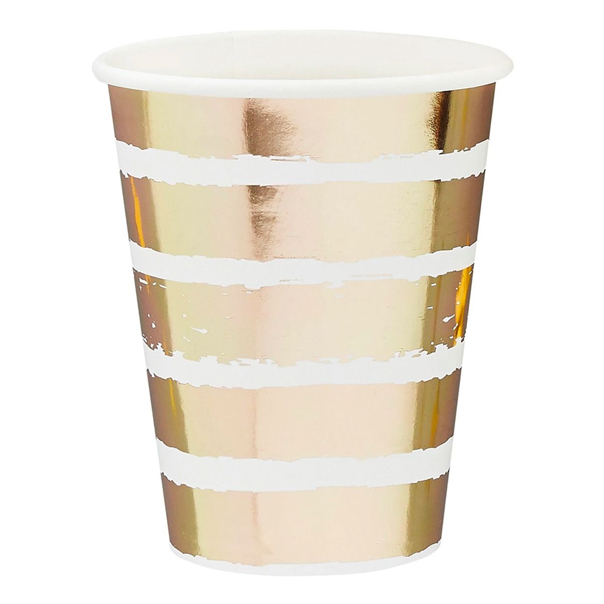 Pappersmuggar Randiga Guld Metallic - 10-pack