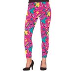 80'er Leggings Lyserøde Mønstrede
