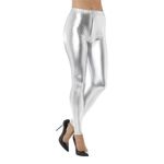 80'er Metallic Disco Leggings Sølv
