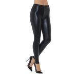 80'er Metallic Disco Leggings Sorte