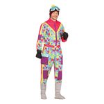 80'er Lyserød Skioverall Herre Kostume