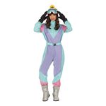 80'er Skidragt Lilla/Blå Dame Kostume