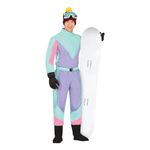 80'er Skidragts Lilla/Blå Herre Kostume