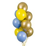 Ballonbuket Gul/Blå/Guld