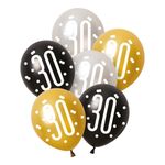 Balloner 30 Sort/Sølv/Guld