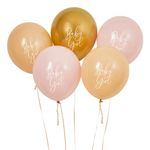Balloner Baby Girl Guld/Lyserød
