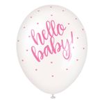 Ballongit Hello Baby Vaaleanpunainen