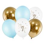 Balloner One Lyseblå/Guld