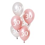 Balloner Lyserød/Hvid 30 År