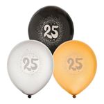 Balloner Sort/Hvid/Guld 25