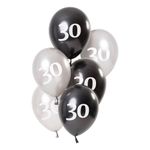 Balloner Hvid/Sort 30 År