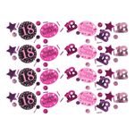 Bordkonfetti 18 Sort/Lyserød Glitter
