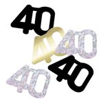 Bordkonfetti 40 Sølv/Guld/Sort