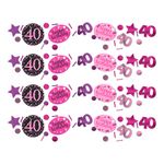 Bordkonfetti 40 Sort/Lyserød Glitter