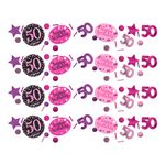 Bordkonfetti 50 Sort/Lyserød Glitter