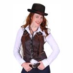Cowboy Vest Dame Brun Deluxe