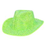 Cowboyhat med Strass UV Neongrøn