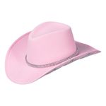 Cowboyhat Lyserød med Glimmerstjerner