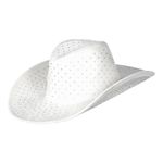 Cowboyhat Hvid med Sten