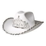 Cowboyhat Hvid med Tiara